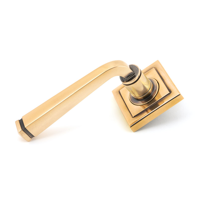 Avon Round Lever on Rose Set (Square), Polished Bronze
