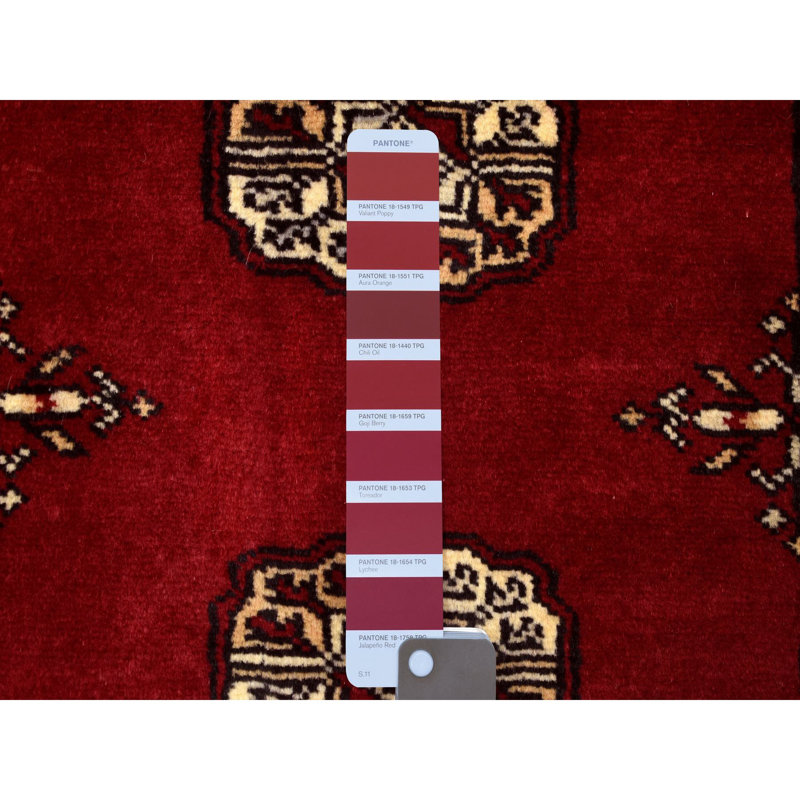 Tapis de couloir oriental en laine noué à la main 2 pi 6 po x 9 pi 1 po Mori Bokara