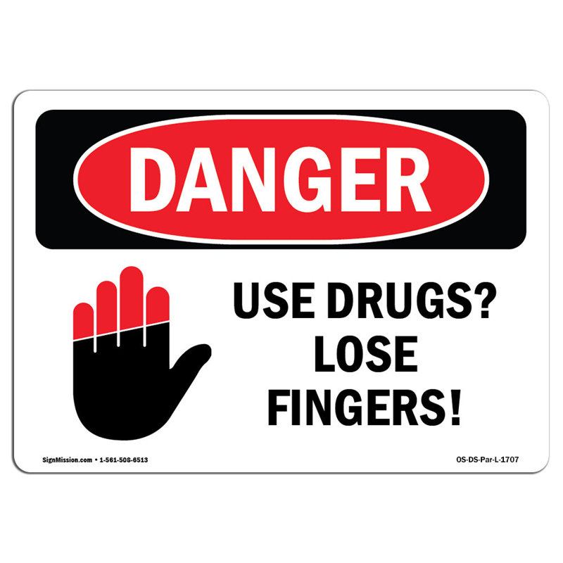 Danger Sign, 12" H x 18" W x 0.1" D