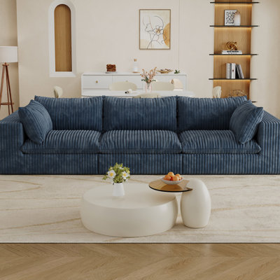Nuage de velours bleu, conception à double couche, coussin amovible, sans assemblage, pour une configuration de salle de conférence - confort rembourré de plumes, tissu doux, support en éponge, configurations modulaires, haute