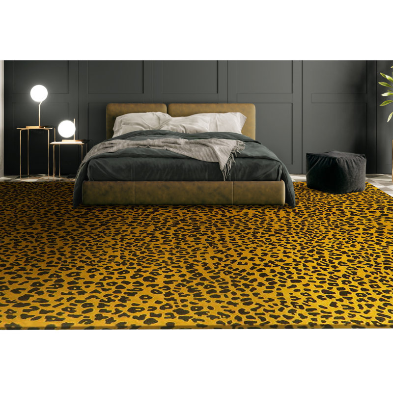 Hand Tufted Animal Print Area Rug, Rectangle 9" x 12"