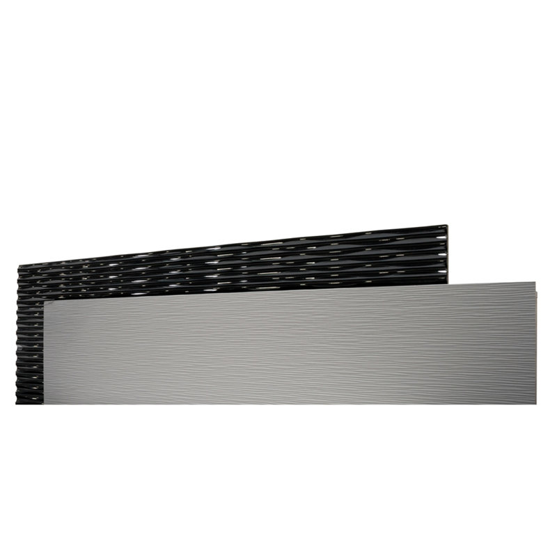 Kahlil Black with Grey Platform Bed with LED Lighting , California King