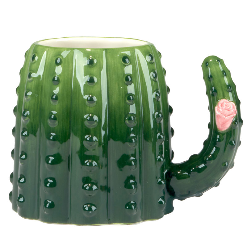 Ensemble de 4 tasses 3D Cactus Verde 5,5 po x 4,25 po x 4,25 po 18 oz