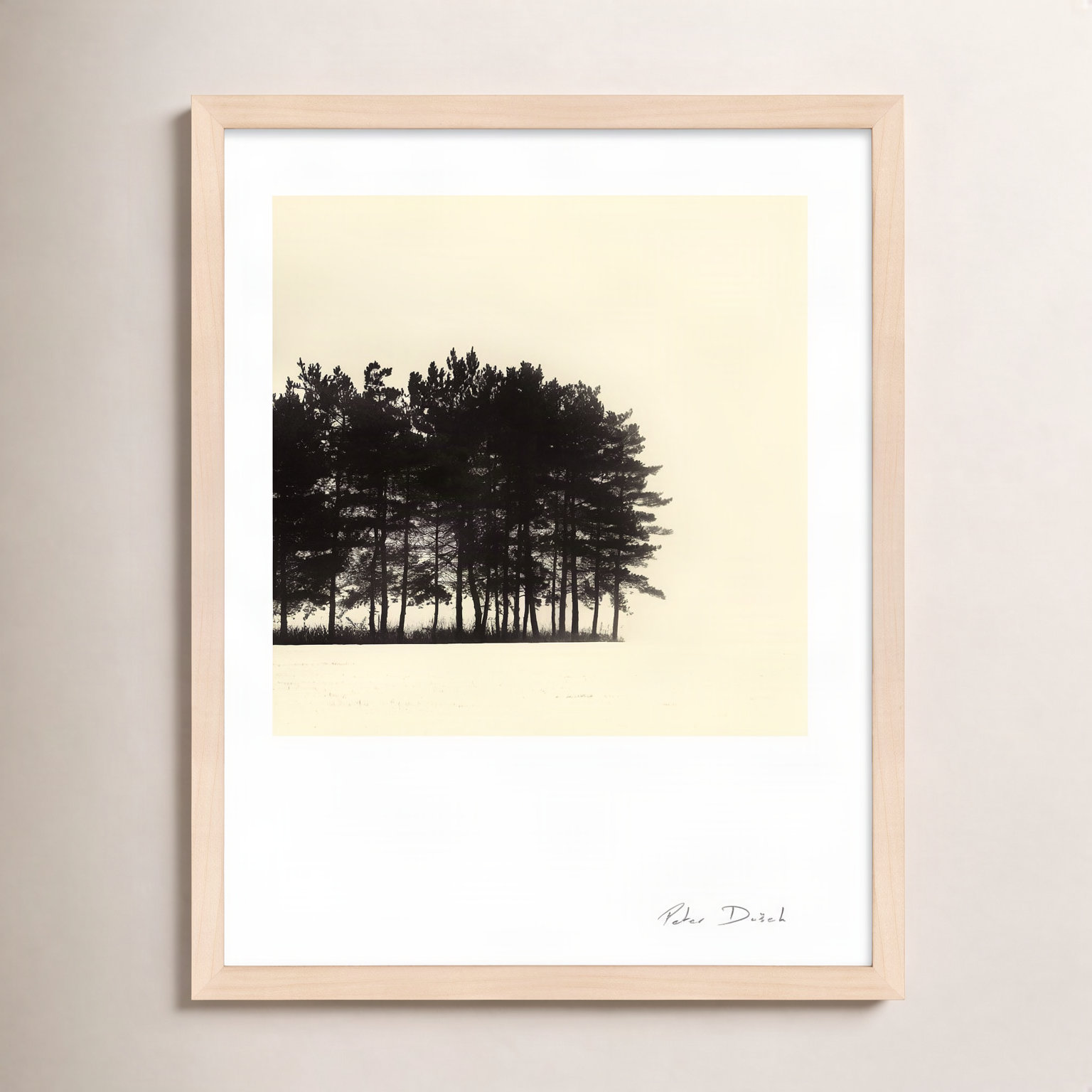 Garden Sign "Copse" Print by Peter Dušek, 38" H x 30" W x 1.25" D, Brown