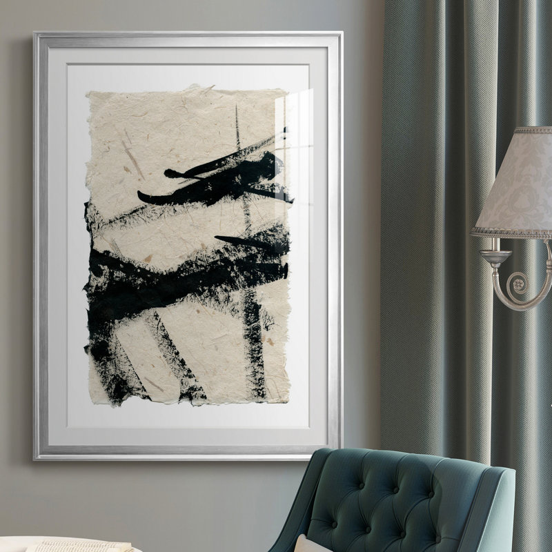 «Lines Crossed II», peinture sur toile encadrée, Argent, H 30,5 po x l 42,5 po x P 1,5 po