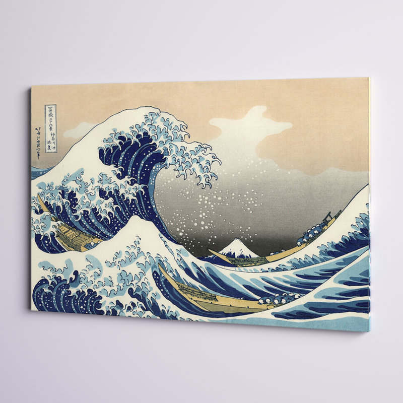 La grande vague à Kanagawa, 1829 par Katsushika Hokusai - Estampe numérique sur toile tendue avec châssis, Toile tendue