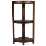 Classic SnazzyCorner 17" W x 32" H x 12" on the Side, Free-Standing, Classic DecoTeak, Snazzy Corner, Teak Corner Shower Shelf, Shower Stand Corner, in Woodland Brown