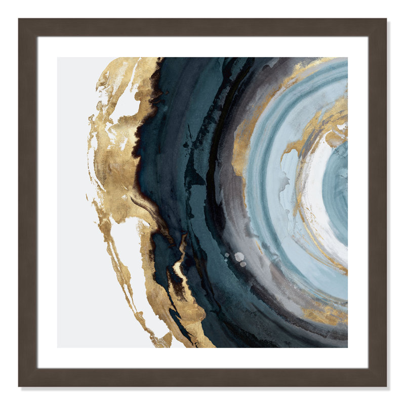 Geo Circle " Geo Circle ", 33.5" H x 33.5" W x 1.25" D, Brushed Gunmetal Framed