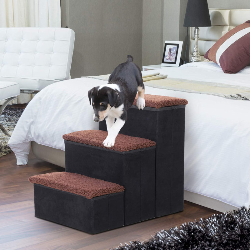 Aldrich Stairs With 3 Steps, Black