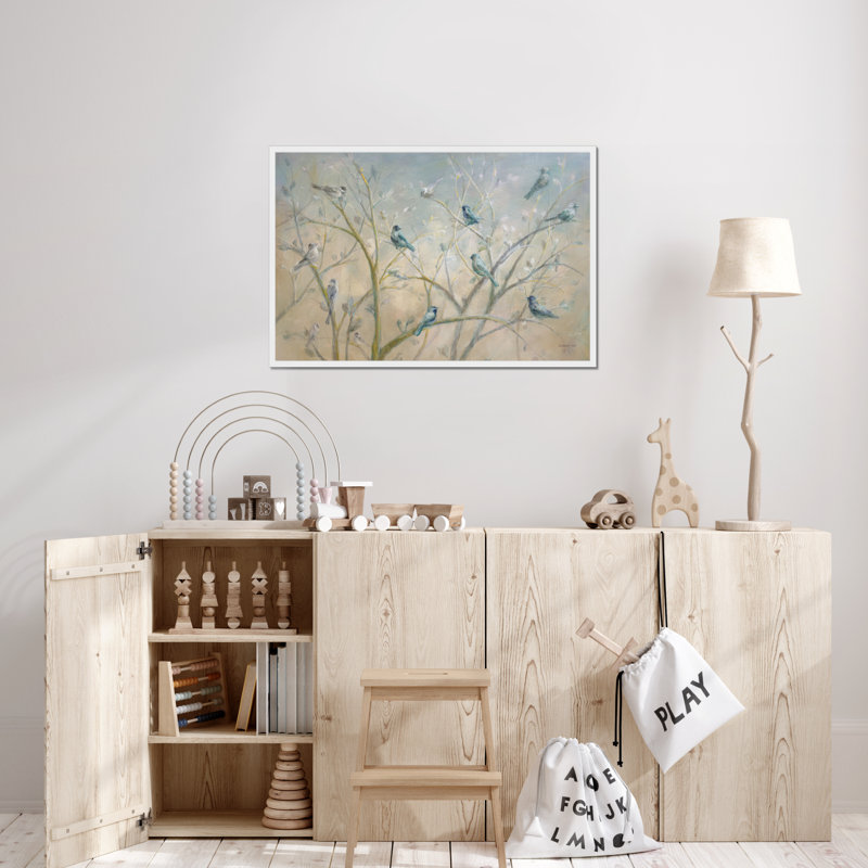 Spring Gathering - Painting, 55cm H x 80cm W, White Framed Paper Print