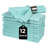 Premium Cotton Dinner Napkins with Hemstitch - 18x18 Inch (Aqua)-628864873-628864864