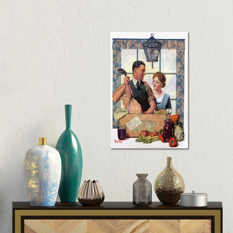 Couple Uncrating Turkey by Norman Rockwell - Gallery-Wrapped Canvas Giclée on Canvas, 30.48 cm H x 45.72 cm W, Wrapped Canvas