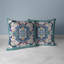 Oreiller doux avec housse amovible en tissu bleu rose et orange-99197659