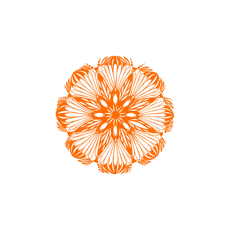 Décalcomanie murale yoga mandala, Orange