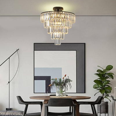 Borjan 10 - Light Dimmable Tiered Chandelier with Crystal Accents