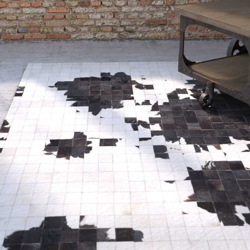 Tapis en cuir tissé à la main Morris Studio, Rectangle de 5 pi x 8 pi