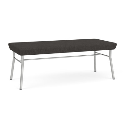 Chat Waiting Reception 2 Seat Bench Upholstered Seat Metal Frame