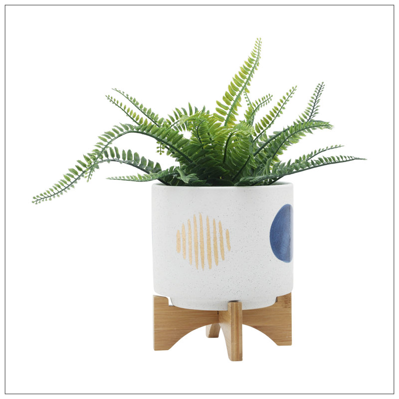 S / 2 5/8 "PLANTES AMUSANTES AVEC SUPPORT, BLANC