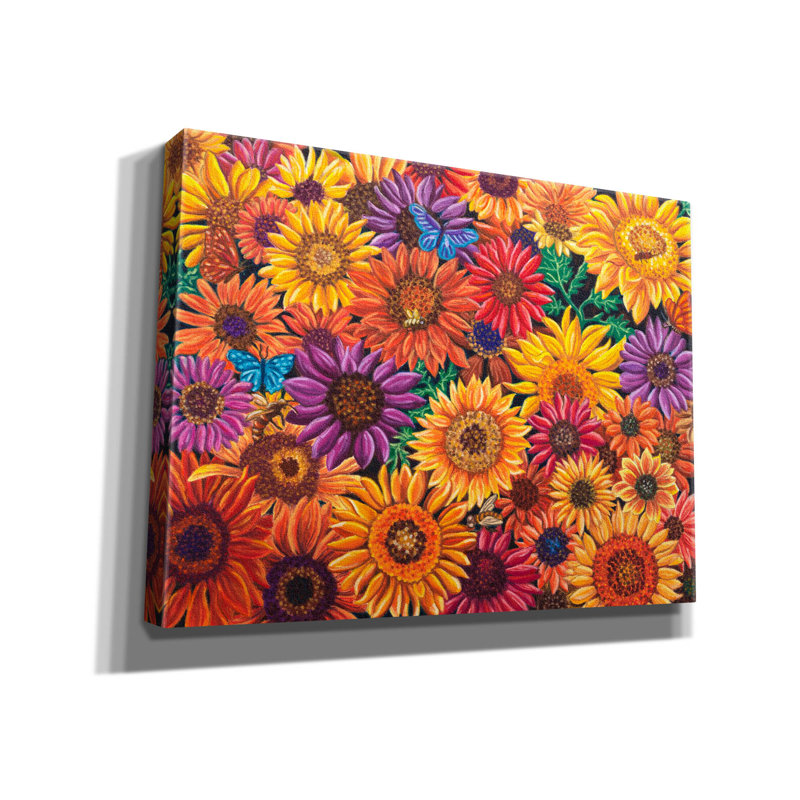 «Sunflowers» par Andrea Strongwater, art mural sur toile, H 12 po x l 16 po x P 0,75 po