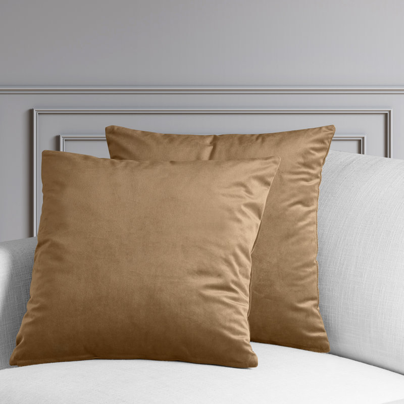 Heritage Plush Velvet Throw Pillow Covers - Decorative Pillow Covers, Spiced Rum