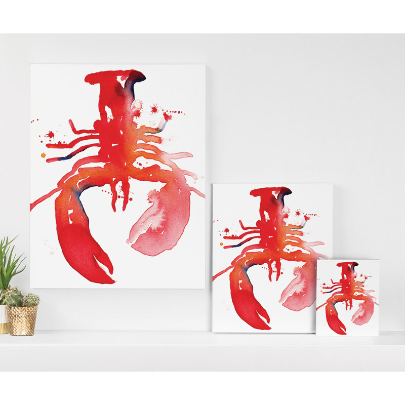 « homard », impression sur toile tendue, H 10 po x l 8 po x P 1,5 po