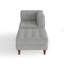 Chaise longue modulaire rembourrée en velours côtelé capitonné gris clair avec dossier rembourré et repose-pieds de rangement amovible-470715053