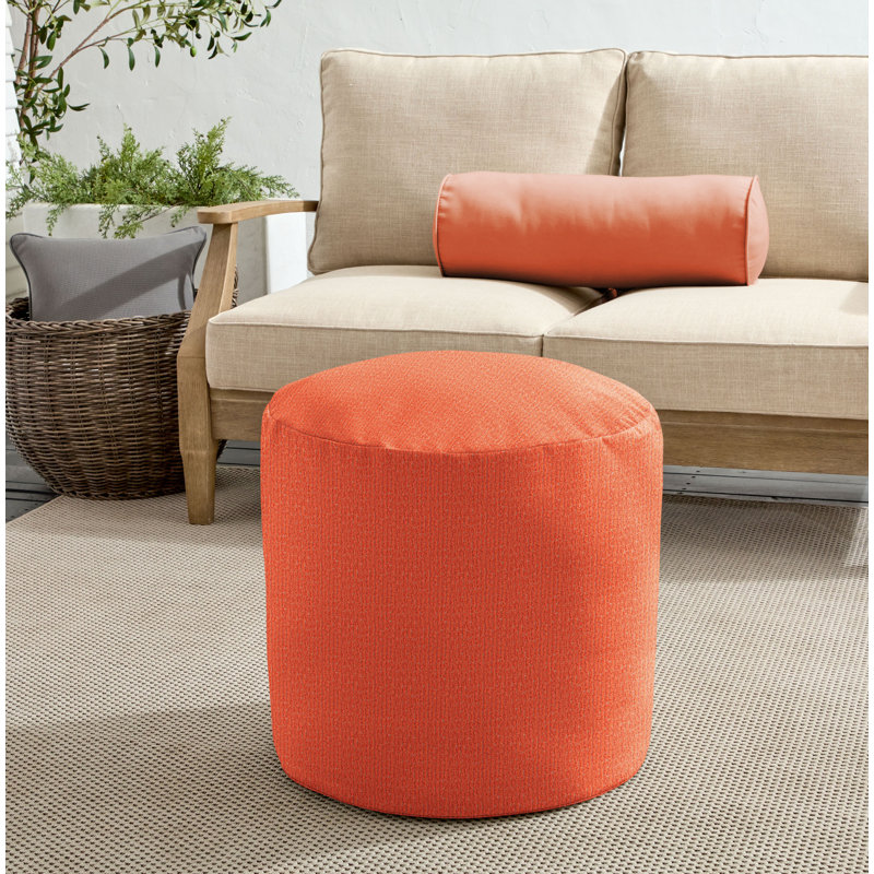 Repose-pieds d'extérieur rembourré avec coussin Sunbrella®, Orange
