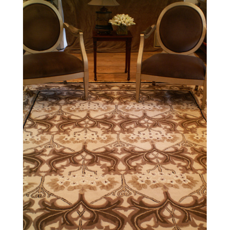 Tapis taupe touffeté à la main Mastropietro, Rectangle 9 pi 6 po x 13 pi 6 po