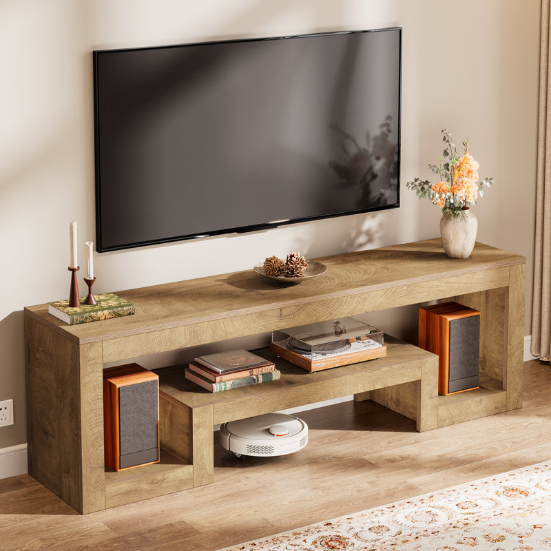 63" Tv Stand For Tvs Up To 75", Honey Brown