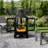 47.3'' Iron Wood Burning Chiminea Outdoor Fireplace With 2 Cooking Trays, 3 Fire Poker & Triple Mesh Doors
