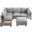 Canapé modulaire gris avec table basse mobile et fonctionnelle - Gadget décoratif élégant, touche moderne-1134650906