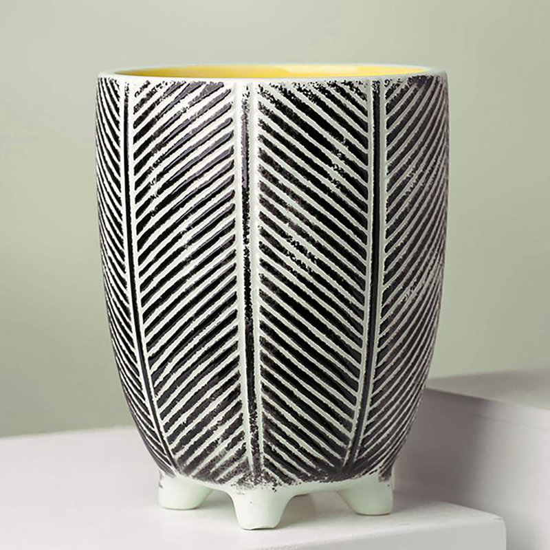 Abberbury Handmade Ceramic Cachepot, Black