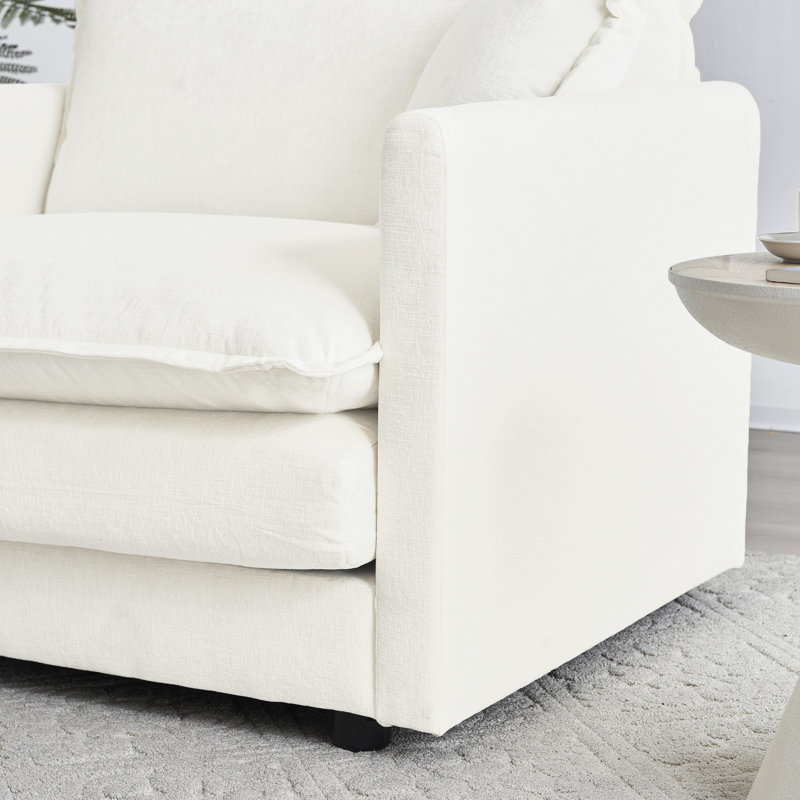 Canapé modulaire en chenille respirant avec zone de confort haute et modulaire stable