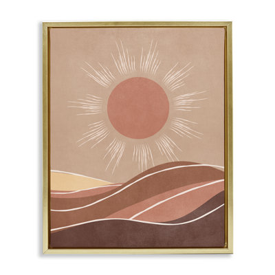 «Boho Sun over Desert Gray», art mural encadré par Nataly White
