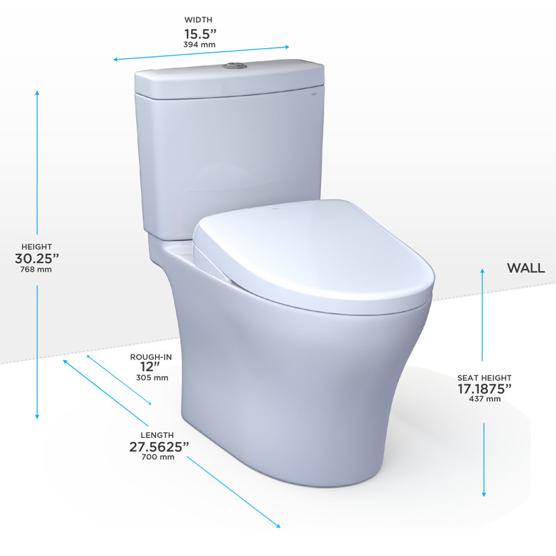 Aquia® IV 1.28 GPF S7A Elongated Floor Mounted Two-Piece Toilet (Seat Included)