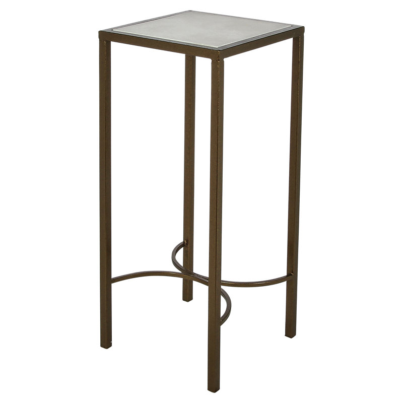 Charleston Square Pedestal Stone Plant Stand, Bronzed Brass, 36" H x 16" L x 16" D