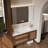 Retro light luxury style simple bathroom cabinet