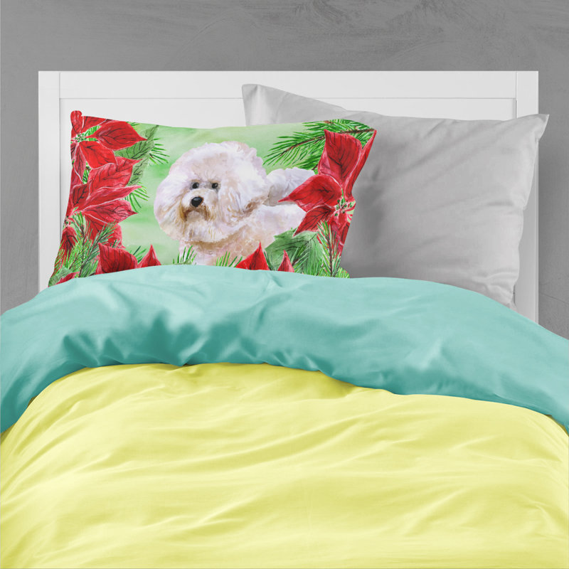 Taie d’oreiller poinsettas, Bichon frisé #2