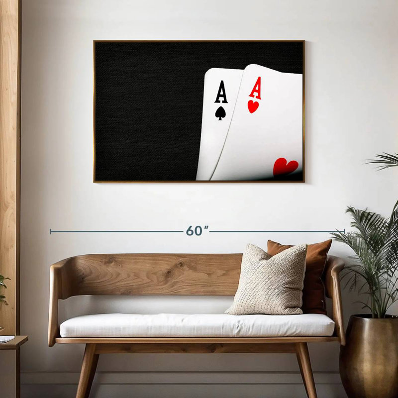 Cartes à jouer Ace, Cadre flottant doré, 43 po x 29 po