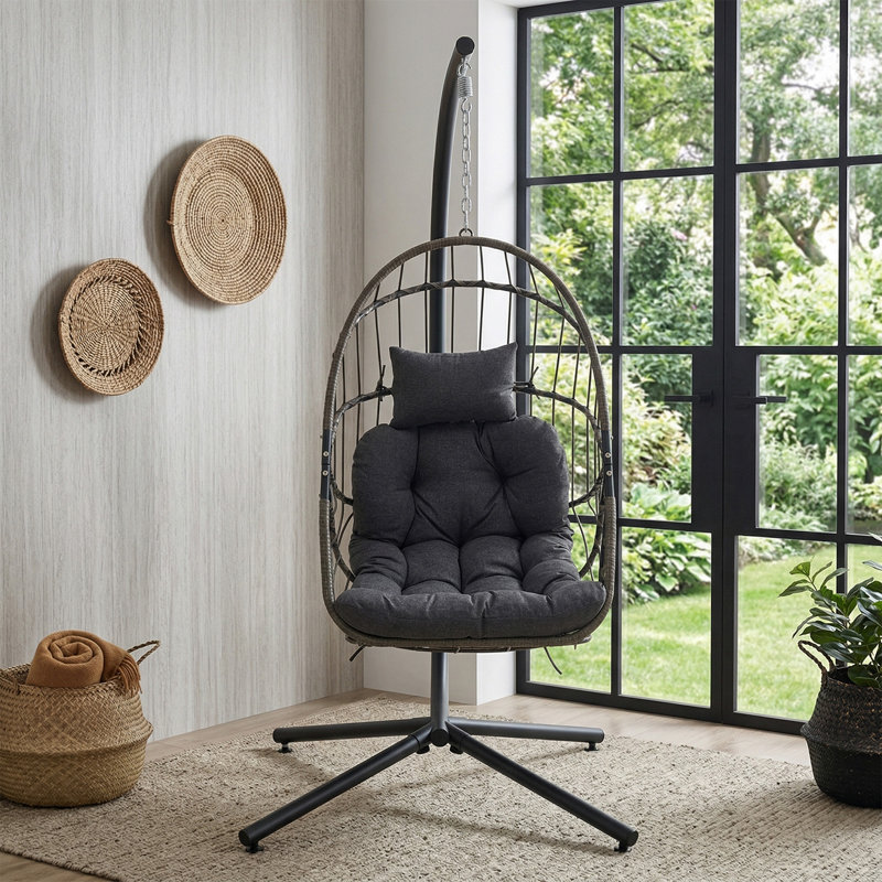 Swing Hanging Egg Chair with Cushion and Headrest