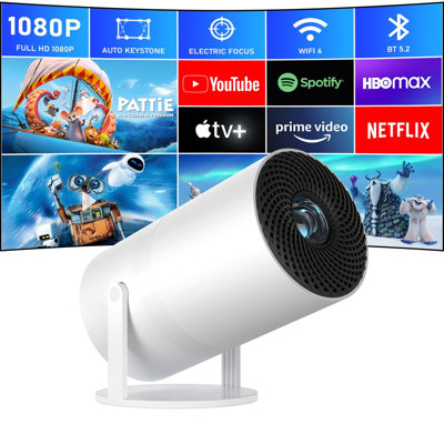 [Electric Focus] Projector With Android System, Portable Projector With Wifi 6 And Bluetooth, Auto Vertical Correction, FULL HD 1080P, Outdoor Movie P -  BEACHWATER POOL & SPA, LLC, B0D638S3KG