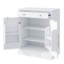 Garde-manger autoportant moderne, rangement pour nourriture buffet, armoire à café avec tiroir, 2 tablettes réglables et 2 tablettes de porte pour la salle à manger, cuisine, blanc