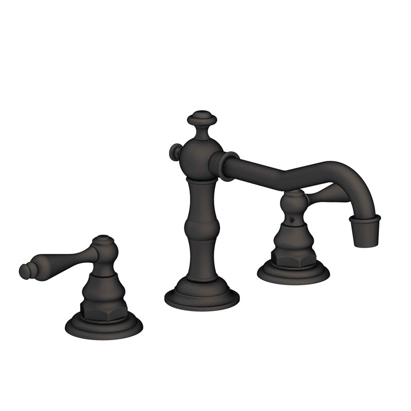 Chesterfield Widespread Bathroom Faucet with Drain Assembly, Flat Black