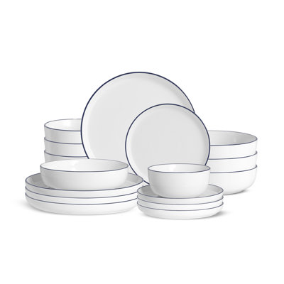 Destin Dinnerware Set, Navy Border