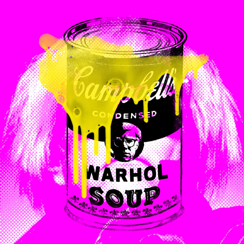 «Warhol Soup 1» par Stephen Chambers, impression sur toile tendue, H 15 po x l 15 po x P 1,5 po