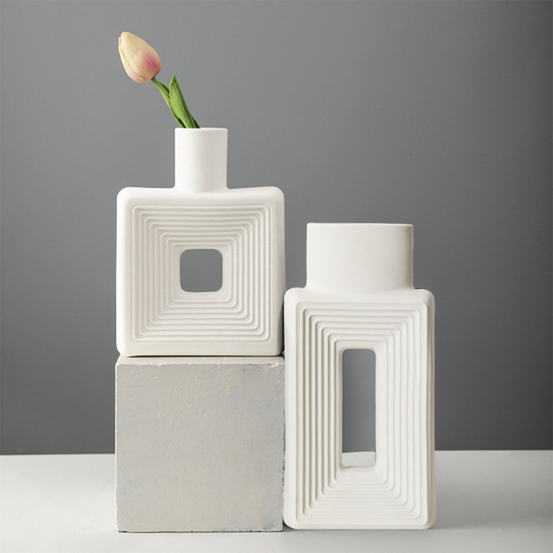 Handmade Ceramic / Porcelain Table Vase, White