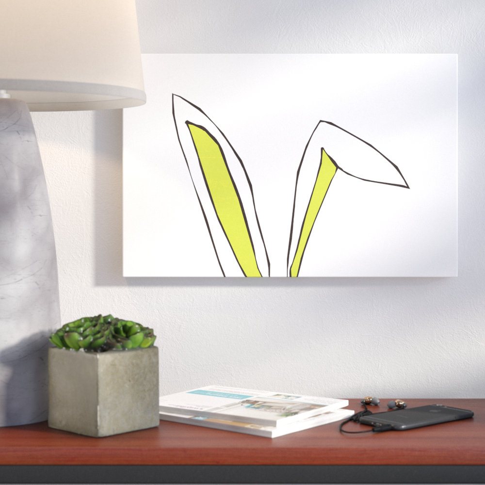 'Cartoon Rabbit Ears' Graphic Art Print on Wrapped Canvas Wrought Studio™