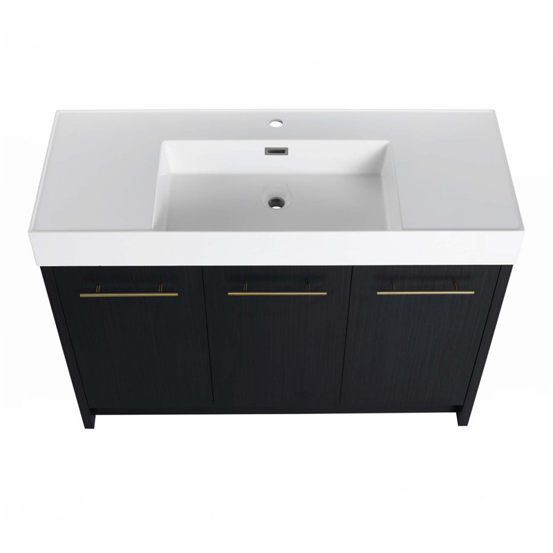 Meuble-lavabo autoportant avec lavabo en résine