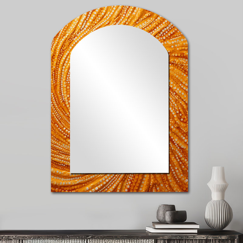 Abstrait orange tourbillonnant collages II, 34 po x 25 po
