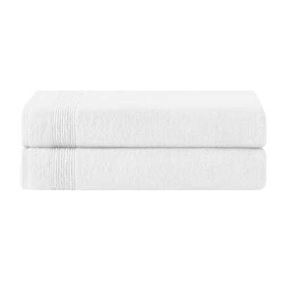 Ozdilek 2-Piece Bath Sheets, 35X70 100% Turkish Cotton, Luxury Quick Dry, Extra Large, Fade-Resistant, Eco-Friendly, Spa Towel, Comfortable (White)